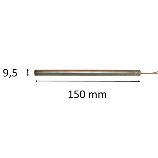Zündkerze / Glühzünder für Pelletofen: 9,5 mm x 150 mm 300 Watt 